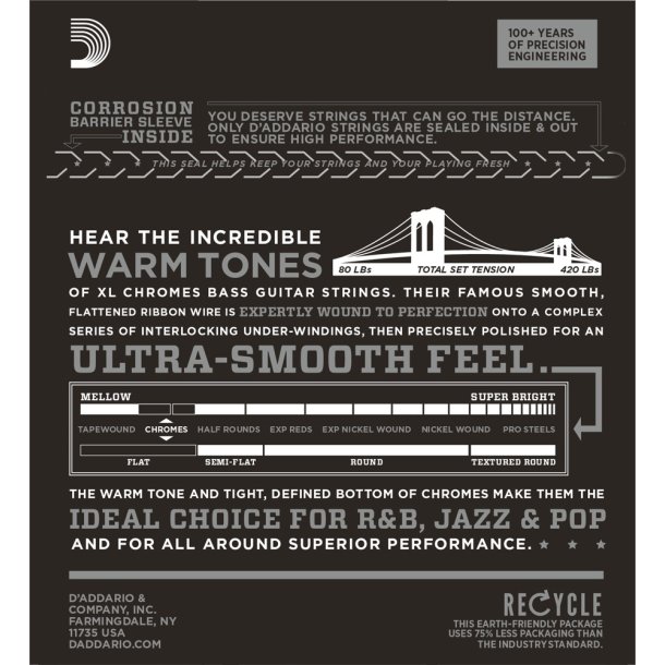 D'Addario ECB81M, Light 045 - 100 (Medium Scale)